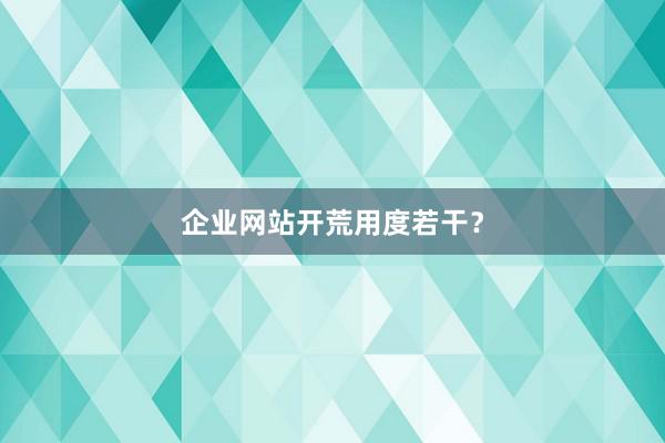 企业网站开荒用度若干？